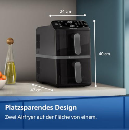 Philips Airfryer 4000 NA460 Heißluftfritteuse 10 L, 2 Körbe