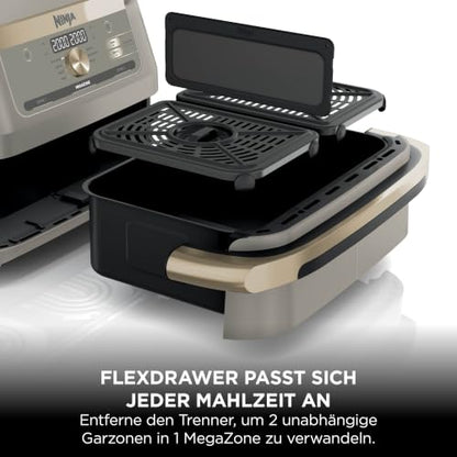 Ninja Foodi FlexDrawer AF500EU Heißluftfritteuse 10,4 L, Dual Zone