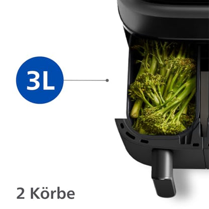 Philips Dual Basket Airfryer 3000 NA350/00 Heißluftfritteuse 9 L
