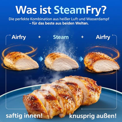 Philips Airfryer 5000 NA565 Heißluftfritteuse 9 L mit Dampf